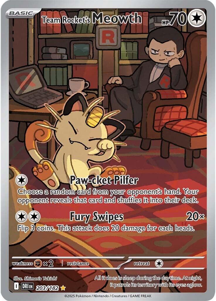 Team Rocket's Meowth 203/182 IR - Destined Rivals