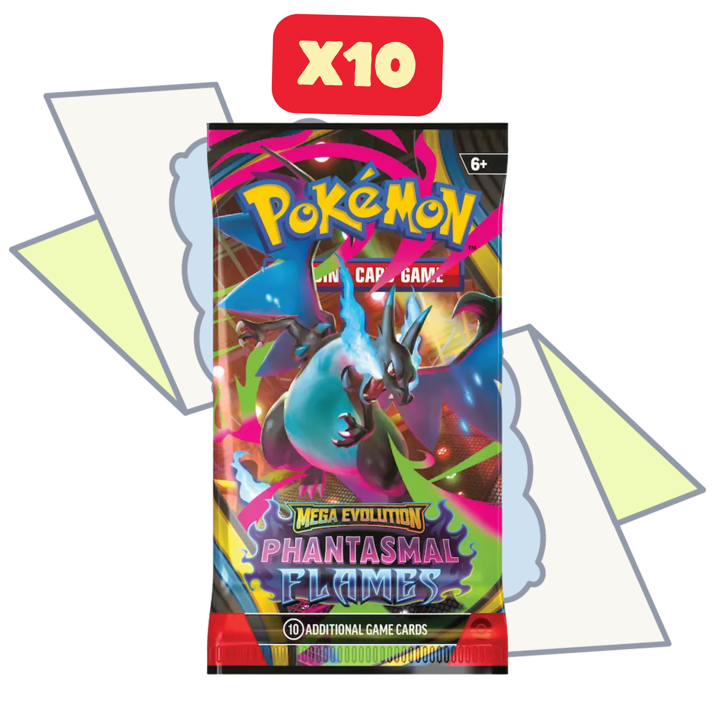 10x Phantasmal Flames Booster Packs | Pokemon TCG