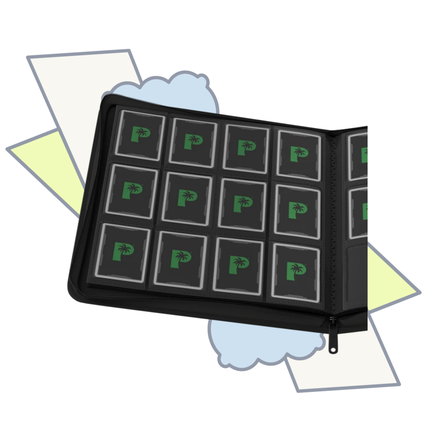 Stealth 12 Pocket Zip Binder - Black | Palms Off Gaming