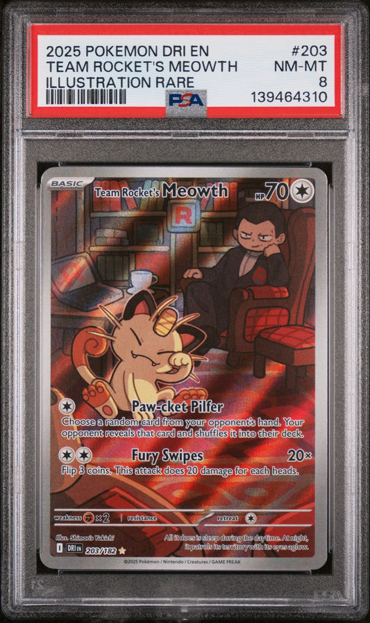 Team Rocket's Meowth | Destined Rivals | PSA 8