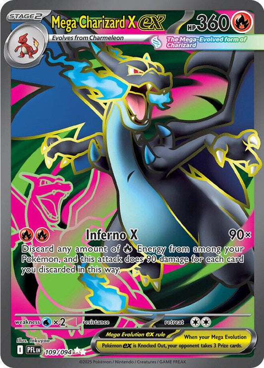 Mega Charizard X EX 109/094 ME02: Phantasmal Flames